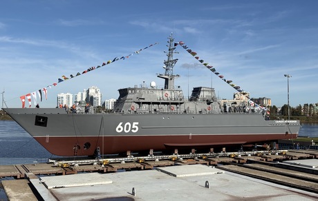 спуск на воду морского тральщика «Семен Агафонов»