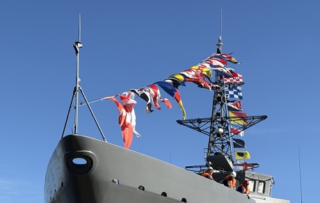 спуск на воду морского тральщика «Семен Агафонов»