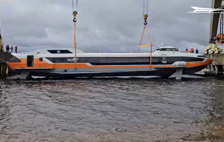 Первое для Ростовской области судно «Метеор 120Р» спущено на воду. Скриншот из видео на ТГ-канале предприятия