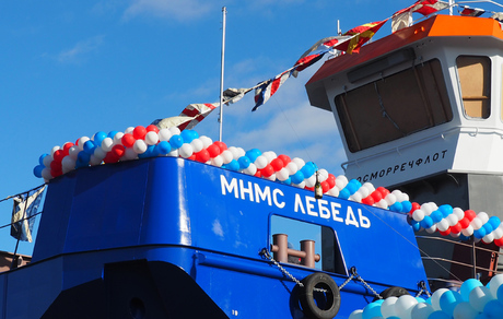 Экосудно проекта NE028 для морского порта Владивосток спущено на воду на Онежском ССЗ. Фото пресс-службы Росморпорта