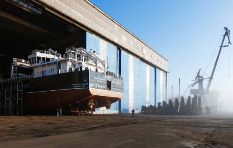 Завод ОСК «Красное Сормово» (Нижний Новгород) спустил на воду сухогруз проекта RSD59. Фото предоставлено пресс-службой ОСК