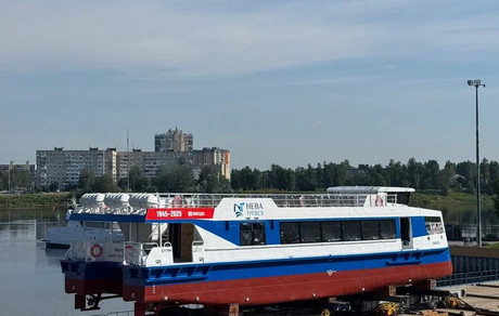 СНСЗ спустил на воду третий катамаран проекта 04710 «Соммерс» — «Габион». Фото компании «Нева Тревел»