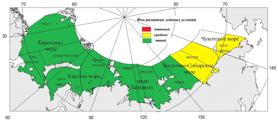 Карта ледовой обстановки в арктике на сегодня